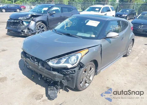 2014 Hyundai Veloster Turbo W/Blue из США, поврежденный, VIN KMHTC6AE0EU207064